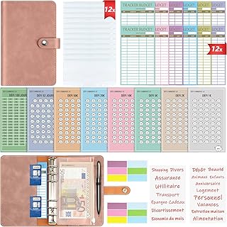 Enveloppe Budget Francais A6 Classeur Budget Planner - Carnet Budget avec 8 Défi de l